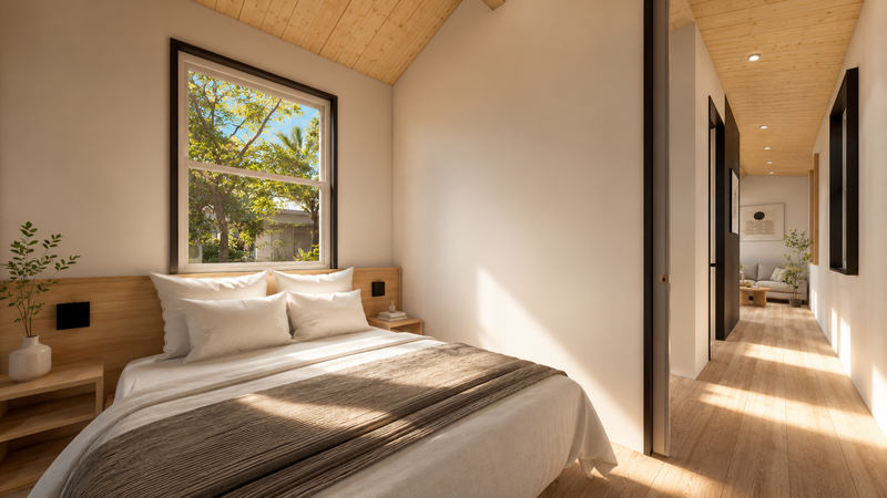 Main bedroom with queen bed