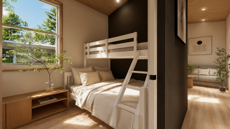 Second bedroom with bunk bed