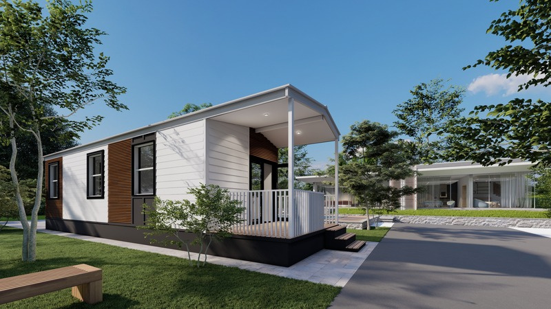 Standing seam metal roof and tempered windows